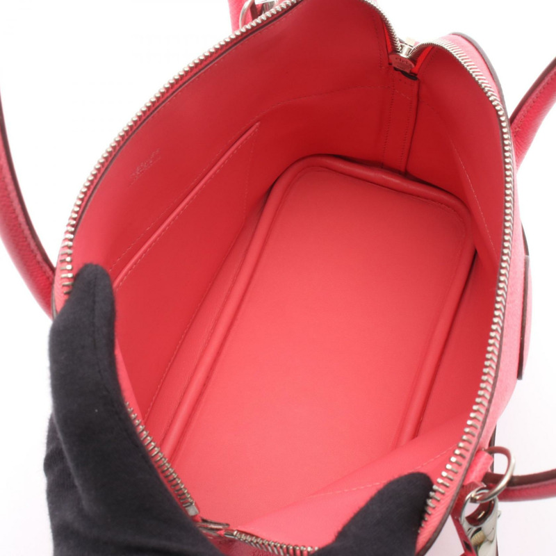 愛馬仕 Bolide 27 肩背包，Epsom 皮革，粉紅玫瑰杜鵑花色，SHW 五金，二手-2