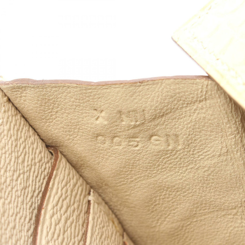 愛馬仕 Kelly 長款香草色雙折皮夾，霧面鱷魚皮，米色-4