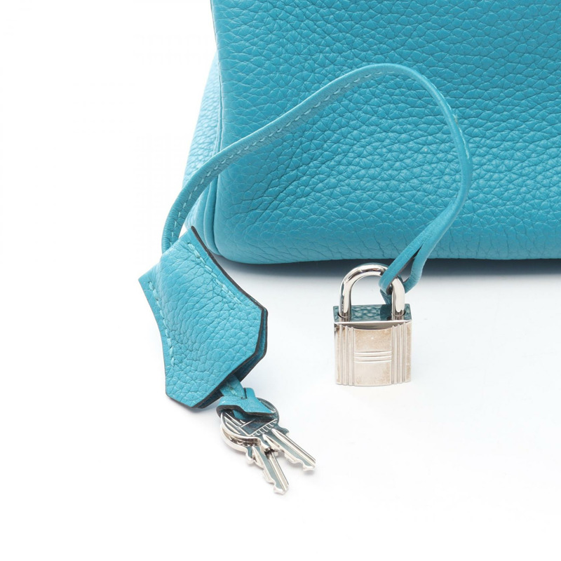 愛馬仕 Birkin 30 手提包 R Taurillon Clemence 藍色孔雀圖案 二手 女士 SHW-5