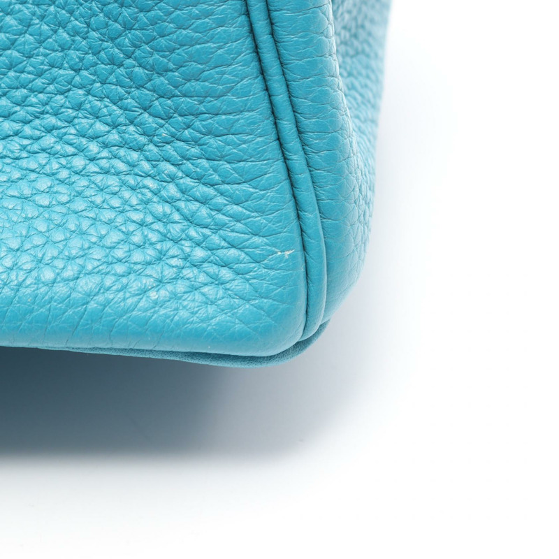 愛馬仕 Birkin 30 手提包 R Taurillon Clemence 藍色孔雀圖案 二手 女士 SHW-8