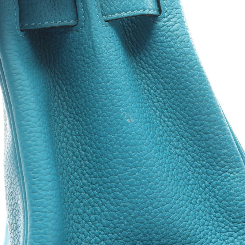 愛馬仕 Birkin 30 手提包 R Taurillon Clemence 藍色孔雀圖案 二手 女士 SHW-10