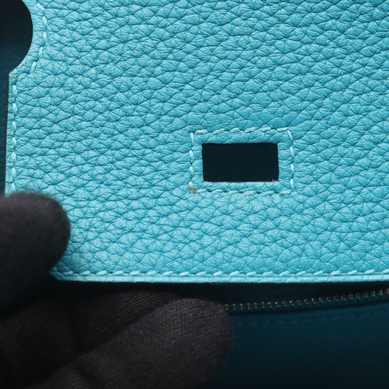 愛馬仕 Birkin 30 手提包 R Taurillon Clemence 藍色孔雀圖案 二手 女士 SHW-12