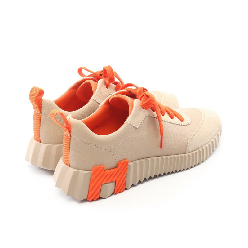 愛馬仕 (HERMES) 彈跳運動鞋，皮革絨面革，米色 #37，二手女款-1