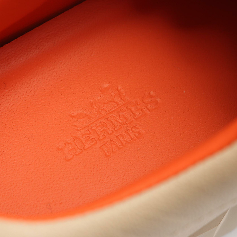 愛馬仕 (HERMES) 彈跳運動鞋，皮革絨面革，米色 #37，二手女款-4