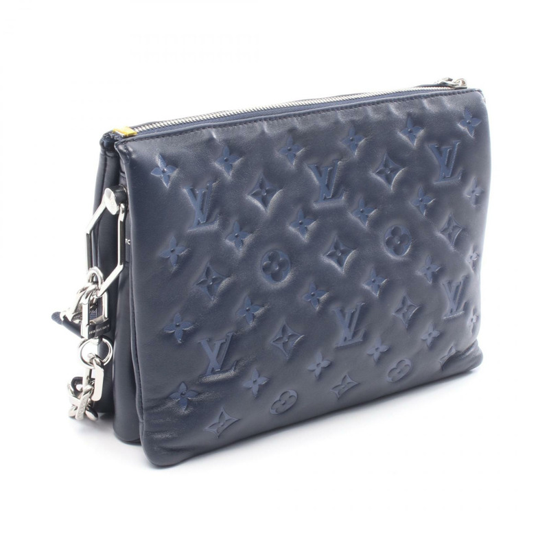 路易威登 Coussin PM 鏈條肩背包 M21282 Monogram 壓花皮革 海軍藍-1