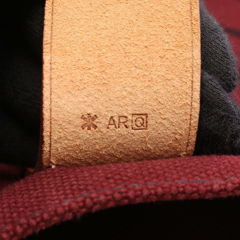 愛馬仕 Etrivieres 購物手袋 Q Toile Hunter 皮革 Rouge H 二手 SHW-4