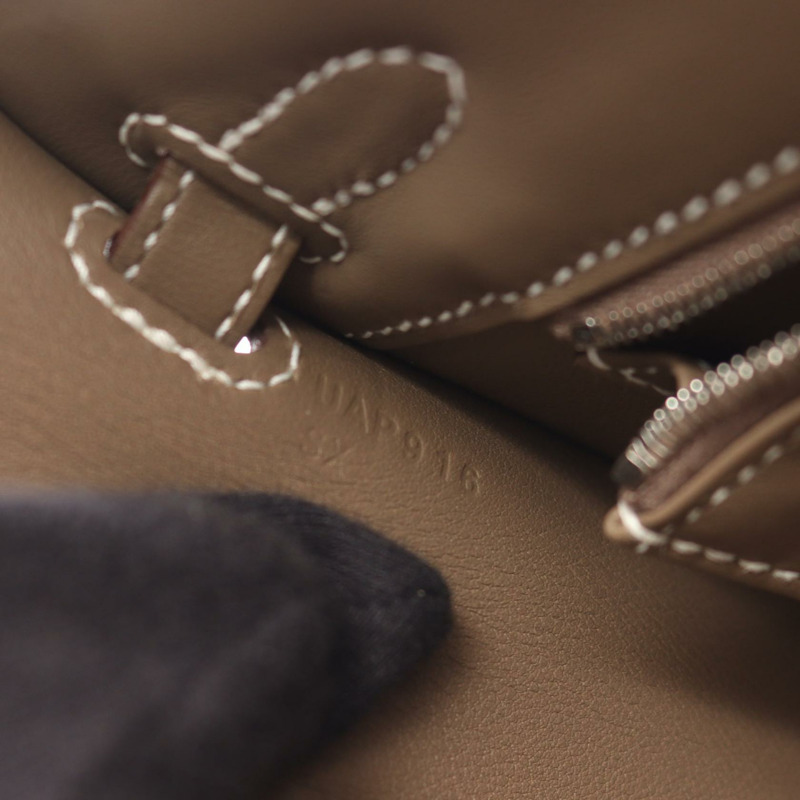 愛馬仕 Kelly 25 加厚手提包 U Swift 皮革 Etoupe 灰色二手女士 SHW-4