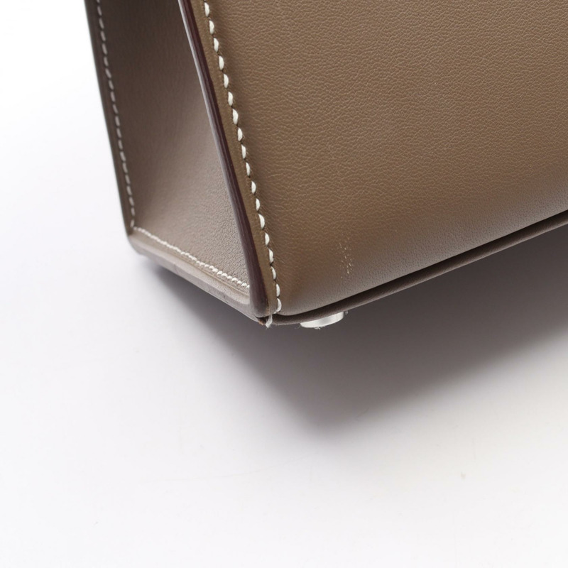 愛馬仕 Kelly 25 加厚手提包 U Swift 皮革 Etoupe 灰色二手女士 SHW-6