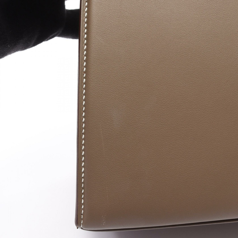 愛馬仕 Kelly 25 加厚手提包 U Swift 皮革 Etoupe 灰色二手女士 SHW-7