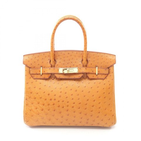 愛馬仕 Birkin 30 栗色手提包 021706CC 鴕鳥皮 鴕鳥皮 棕色 二手 女士