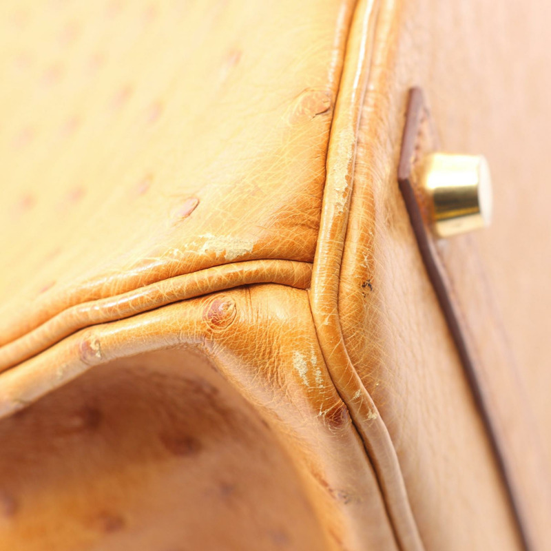 愛馬仕 Birkin 30 栗色手提包 021706CC 鴕鳥皮 鴕鳥皮 棕色 二手 女士-8