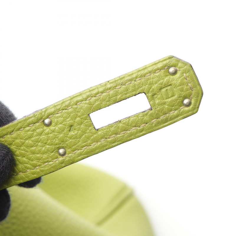 愛馬仕 Birkin 30 手袋 I 028496CK Clemence 皮革 Anis 綠色 SHW 二手女士-4