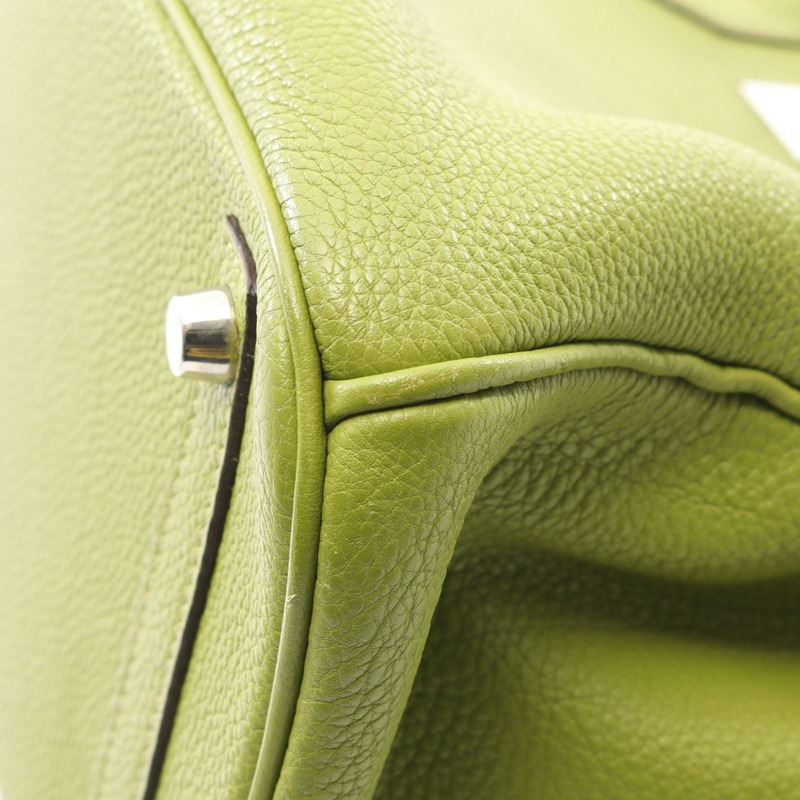 愛馬仕 Birkin 30 手袋 I 028496CK Clemence 皮革 Anis 綠色 SHW 二手女士-5