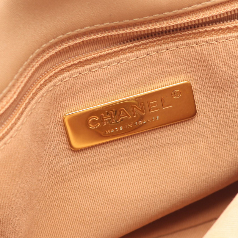 香奈兒 19 Matelasse 鏈條肩背包 羊皮 粉紅色 二手 女士 CC-3