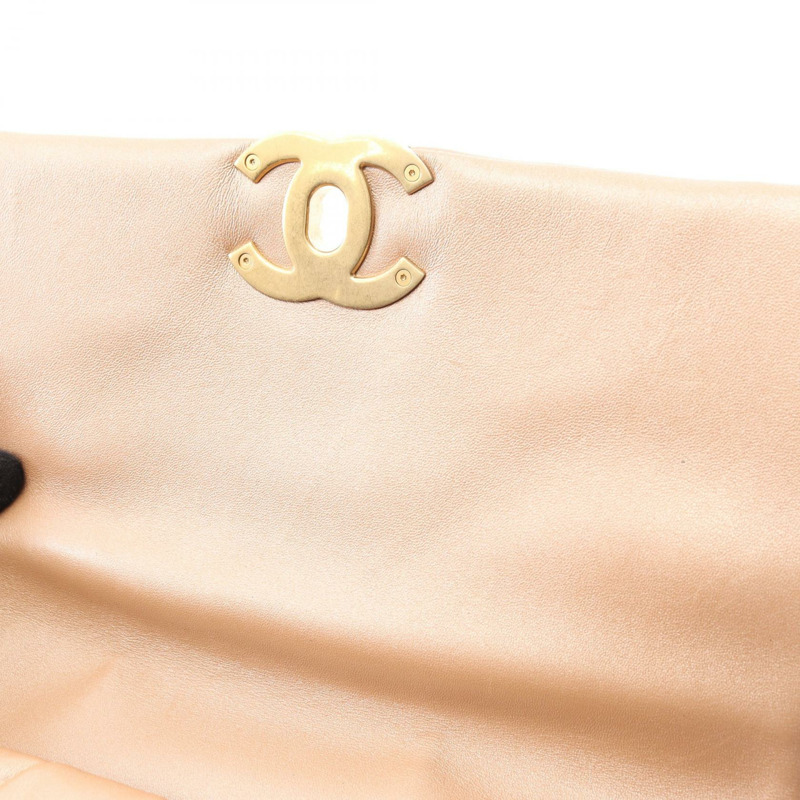 香奈兒 19 Matelasse 鏈條肩背包 羊皮 粉紅色 二手 女士 CC-5
