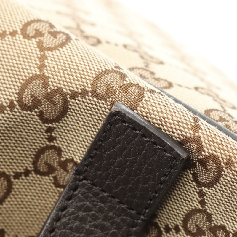 GUCCI GG帆布抽繩雙肩包 449175 帆布皮革 米色 二手-6