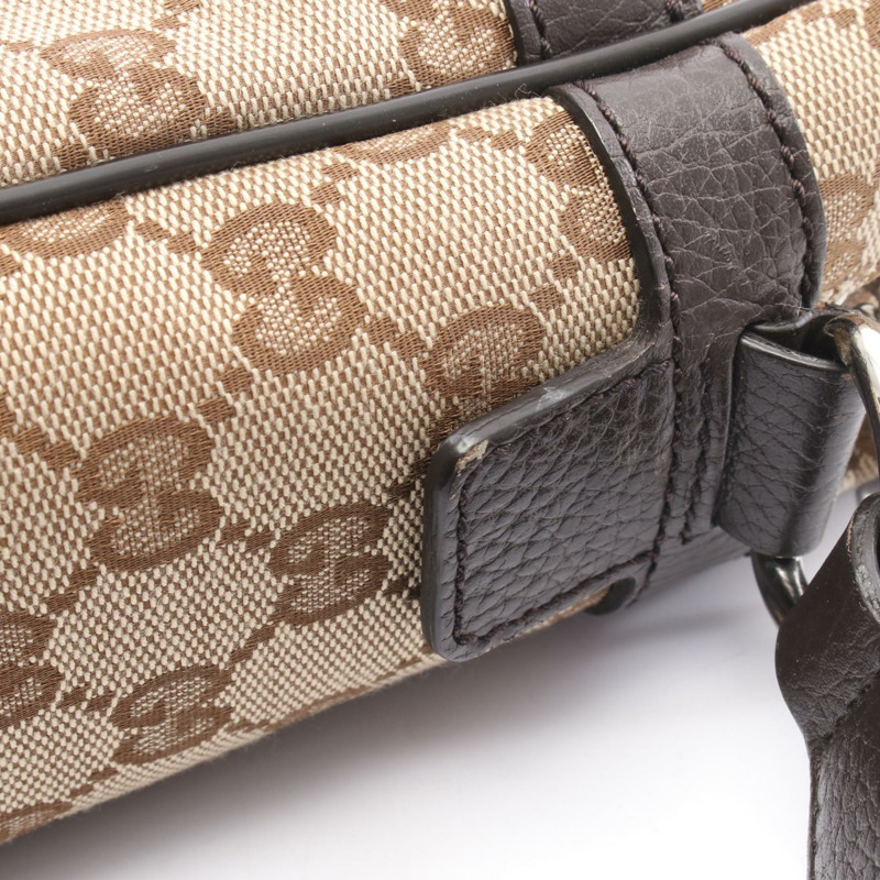 GUCCI GG帆布單肩斜背包 449173 KY9KN 皮革 米棕色 二手-7