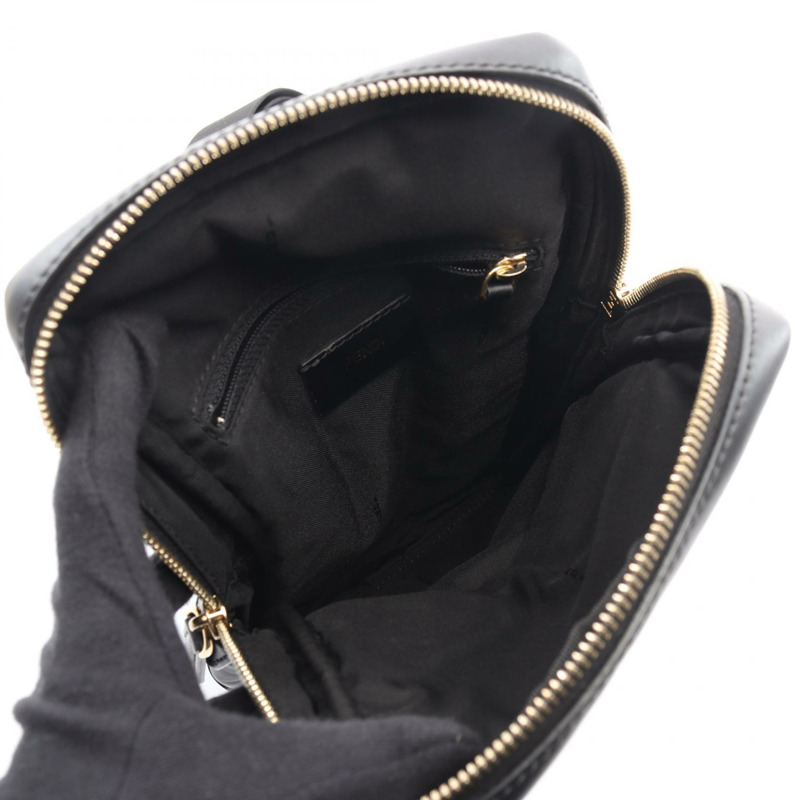 FENDI Monster 蟲眼腰包 7VZ033 皮革尼龍黑色 二手 男士-2