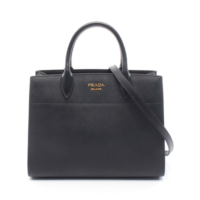 PRADA SAFFIANO CITY C Bibliotheque 單肩手提包 1BA049 Saffiano 皮革 二手-0