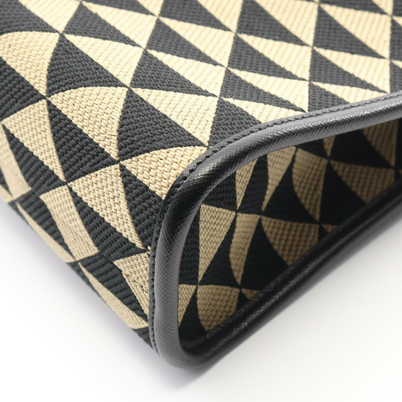 PRADA TRIANGOLO JACQUARD SYMBOL SMALL 托特斜背包 1BA354 帆布 二手-4