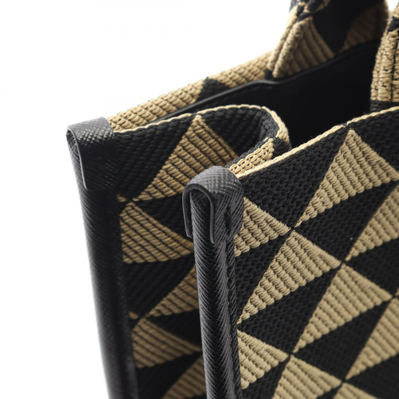 PRADA TRIANGOLO JACQUARD SYMBOL SMALL 托特斜背包 1BA354 帆布 二手-6
