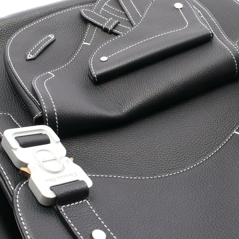 Christian Dior Gallop Maxi 男款黑色真皮雙肩包(二手)-7