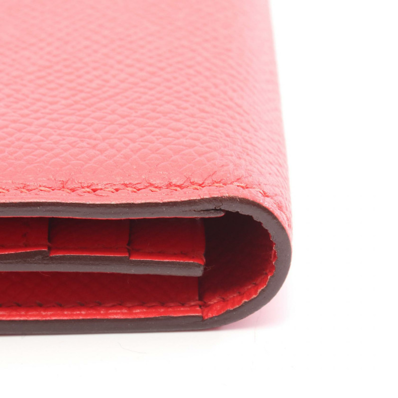 愛馬仕 Bearn Soufflet 雙折皮夾 C Epsom Rouge tomate 二手女士 SHW-6