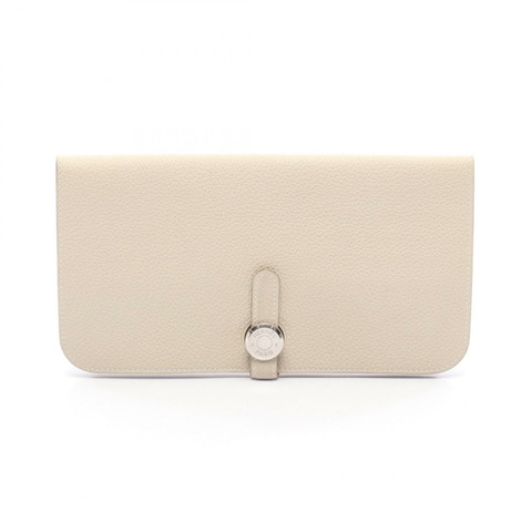 愛馬仕 Dogon 長版對折皮夾 Z Togo beton 二手女士 SHW