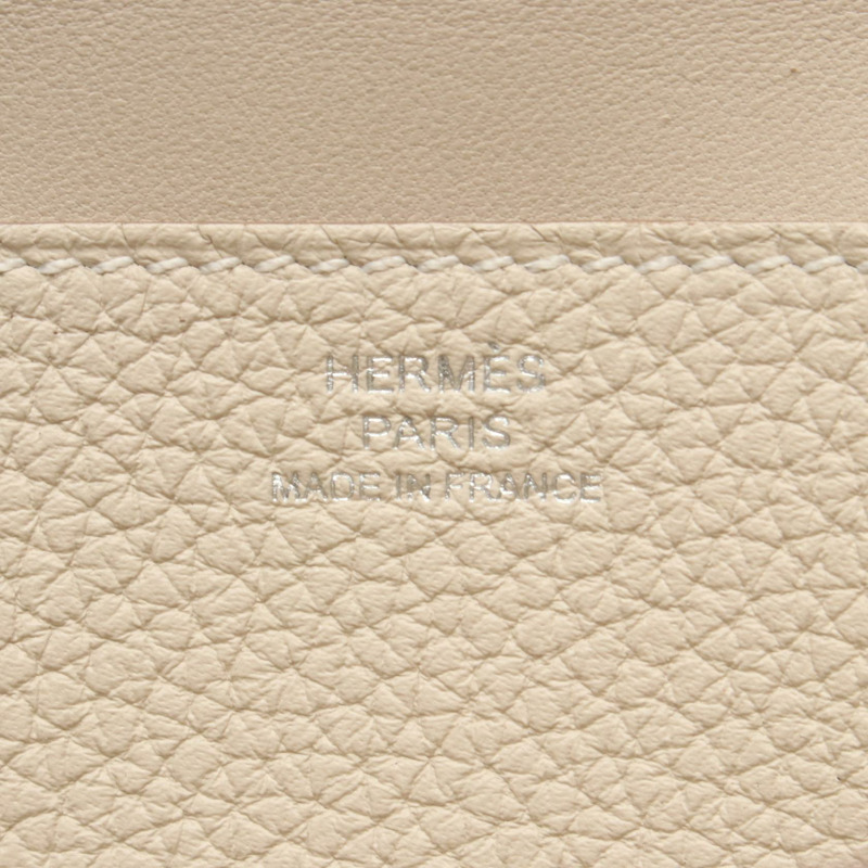 愛馬仕 Dogon 長版對折皮夾 Z Togo beton 二手女士 SHW-4