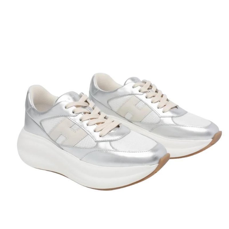 🌺2026春夏新品好價🌺Hogan 女款 Maxi I Active 厚底運動鞋 銀色/底高6.5公分 IT36/37/37.5/38/38.5/39-5