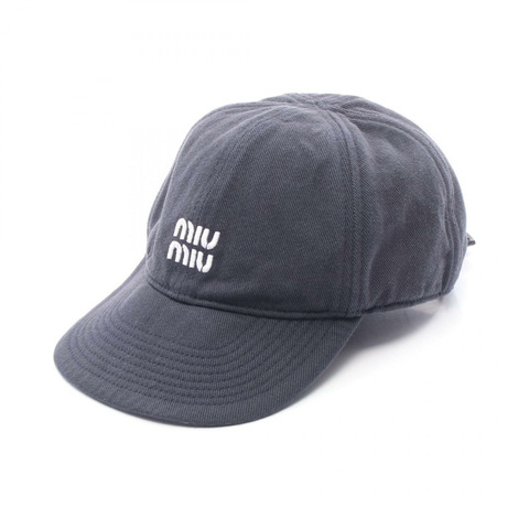 Miu Miu 棉質海軍藍女帽