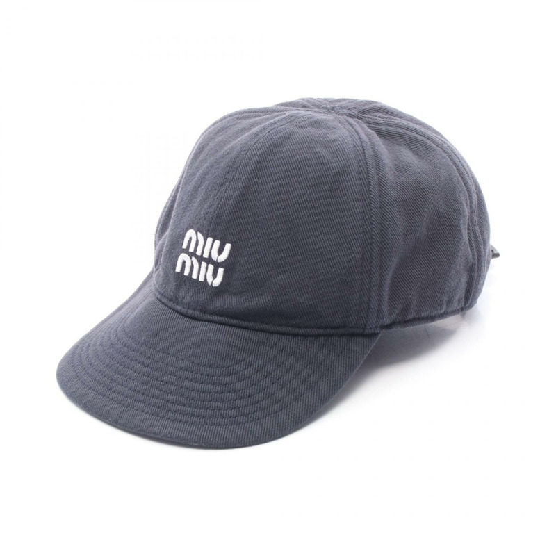 Miu Miu 棉質海軍藍女帽-0
