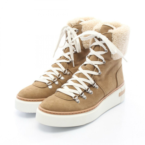 愛馬仕 Flocon 靴子，絨面革，棕色/米色，二手女款，39碼