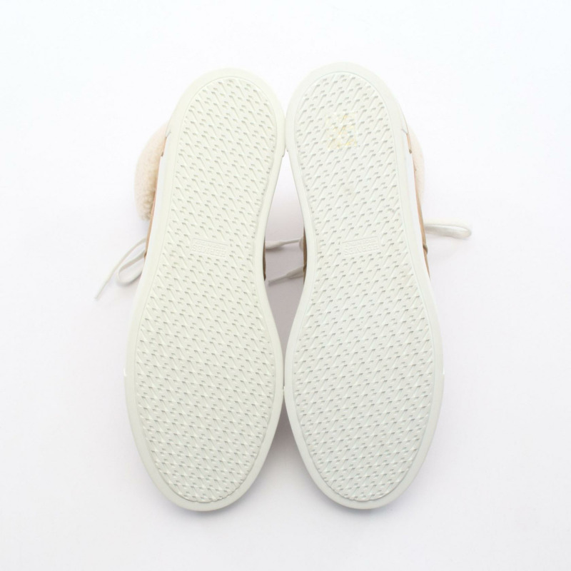 愛馬仕 Flocon 靴子，絨面革，棕色/米色，二手女款，39碼-3