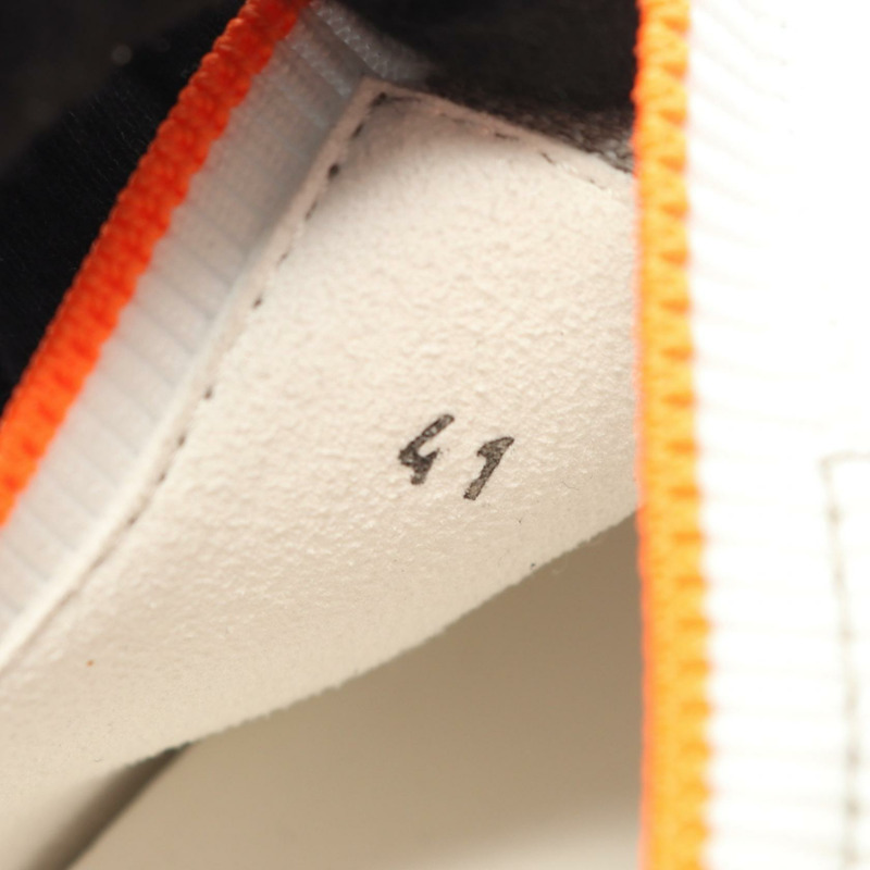 愛馬仕 Exploit 運動鞋,皮革/麂皮拼接,灰色/白色/橙色,二手男士 41 碼-5