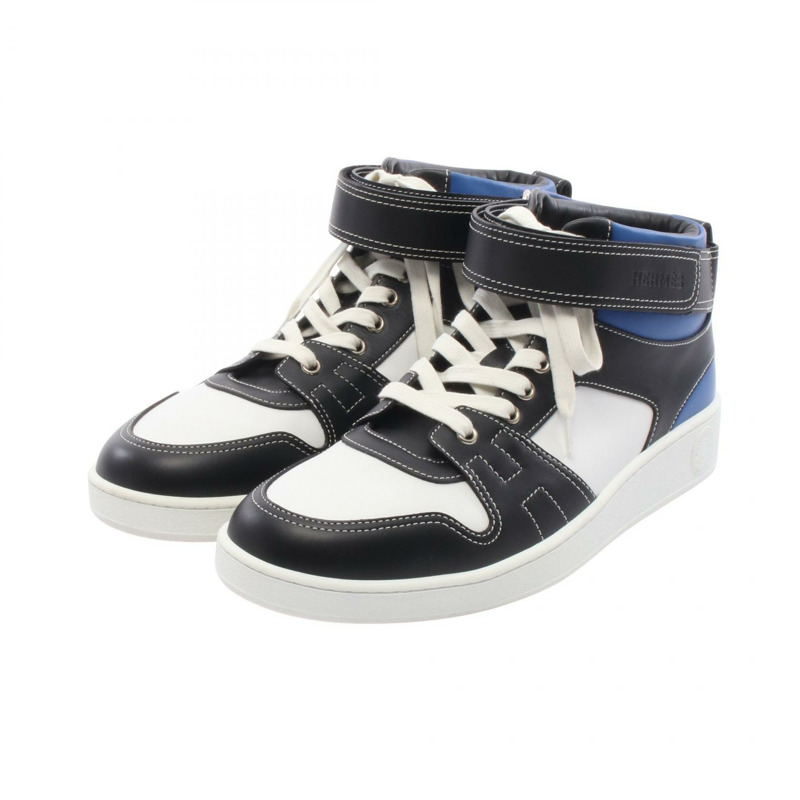 愛馬仕 Crude Cell Freestyle 運動鞋,黑色、白色、藍色皮革,#41,二手女款-0