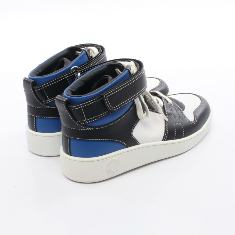 愛馬仕 Crude Cell Freestyle 運動鞋,黑色、白色、藍色皮革,#41,二手女款-1