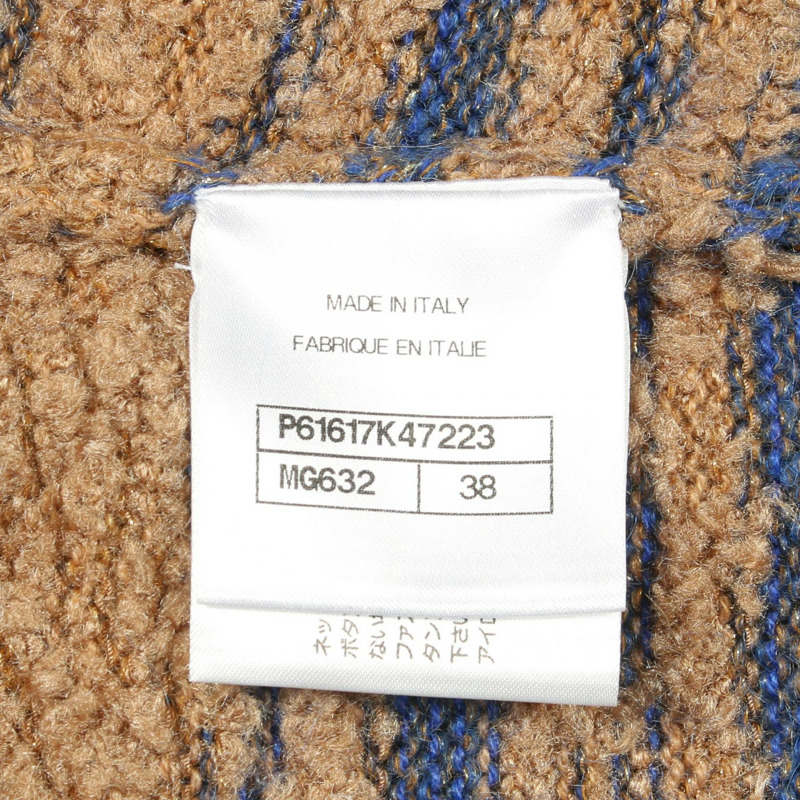 香奈兒北歐風針織衫 P61617K417223 絲質羊絨棕藍色 #38 二手女裝-4