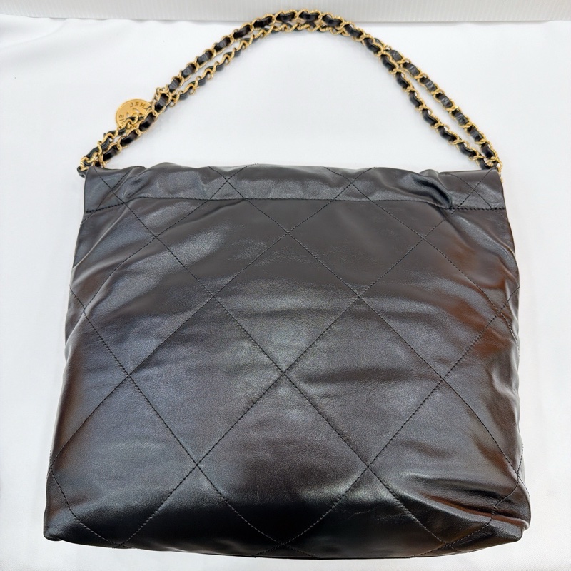莉亞精品♡ Chanel AS3260 22bag 黑金小號 二手-3