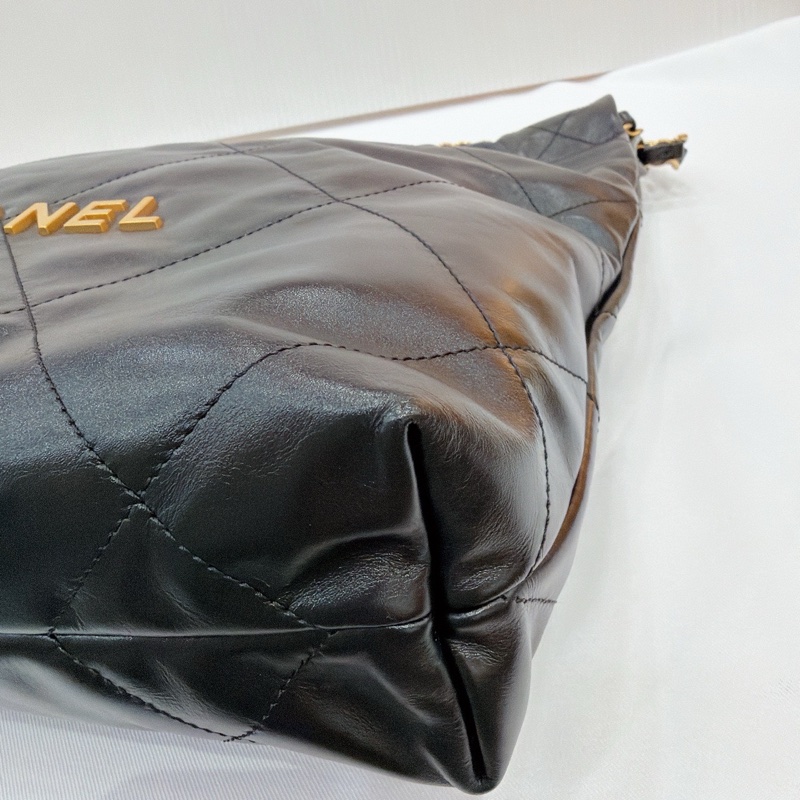 莉亞精品♡ Chanel AS3260 22bag 黑金小號 二手-6