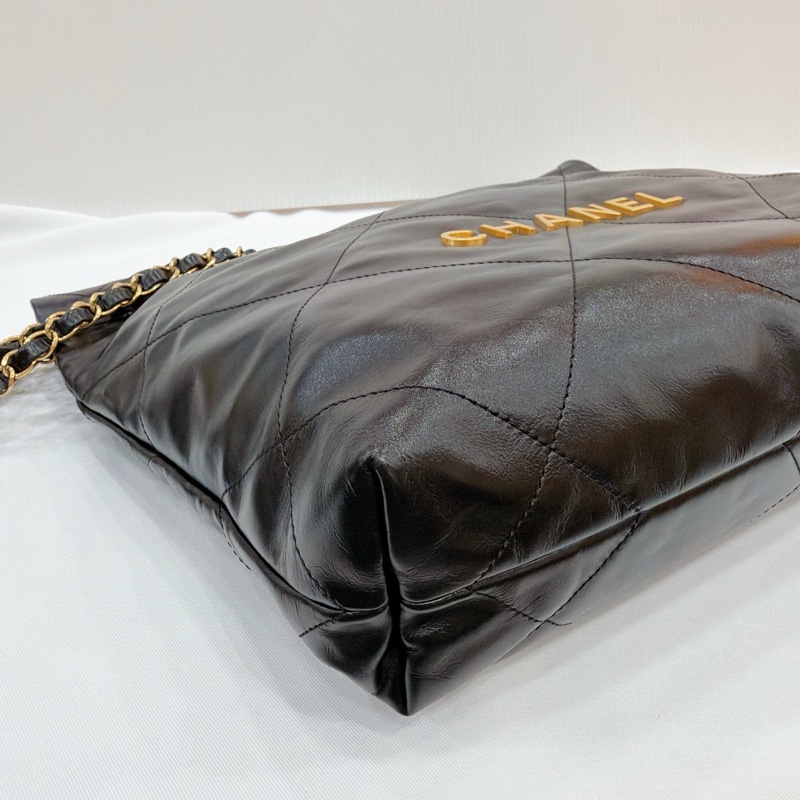 莉亞精品♡ Chanel AS3260 22bag 黑金小號 二手-7