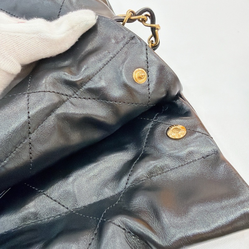 莉亞精品♡ Chanel AS3260 22bag 黑金小號 二手-12
