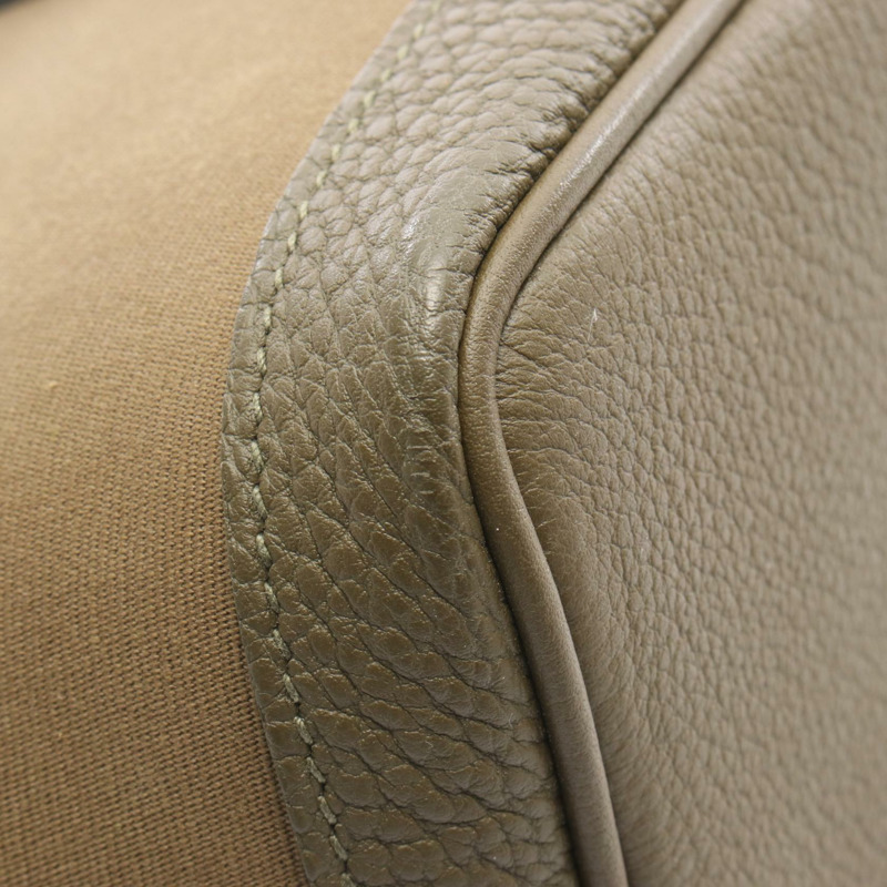 HERMES 花園派對 TPM 手提包 Y Toile 官員 Negonda 皮革 Vert Olive SHW-5