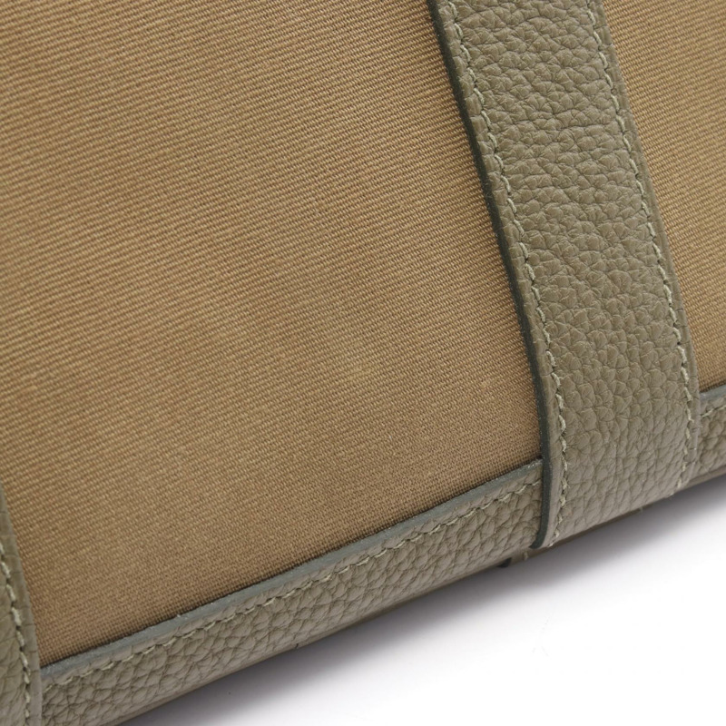 HERMES 花園派對 TPM 手提包 Y Toile 官員 Negonda 皮革 Vert Olive SHW-7