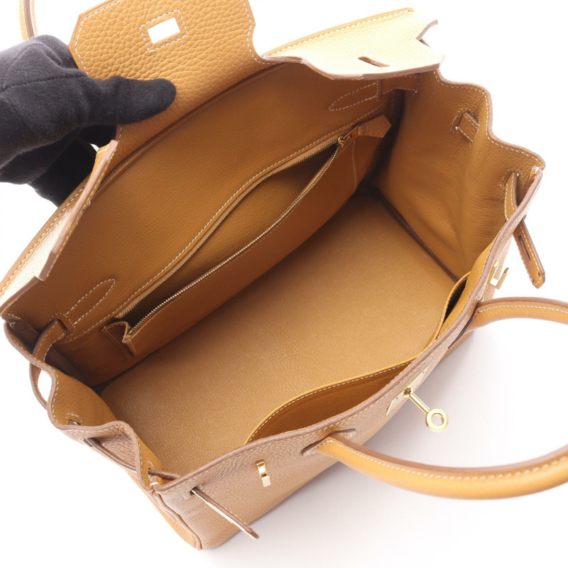 愛馬仕 Birkin 30 手袋 R Taurillon Clemence 天然貂皮色 GHW 二手女士-2