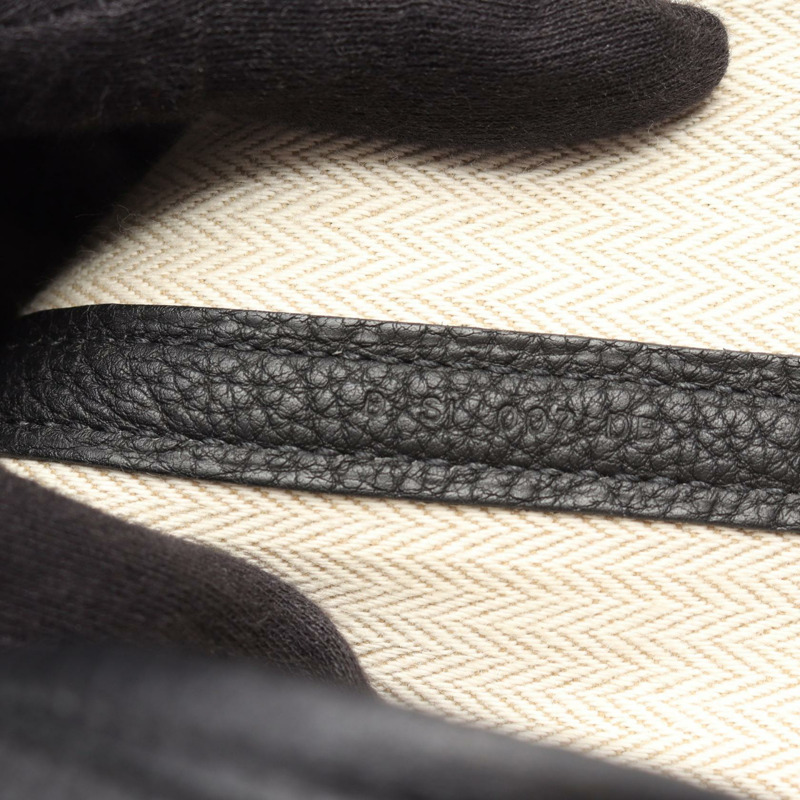 愛馬仕 Garden Party PM 手提包 D Negonda 黑色皮革二手女士 SHW-4