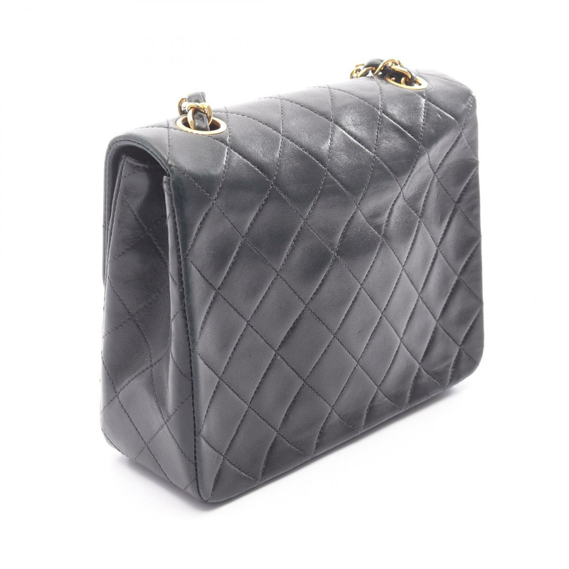 香奈兒 (CHANEL) 迷你絎縫 20 斜背鏈條包,羊皮材質,黑色,金色五金,二手 CC-1