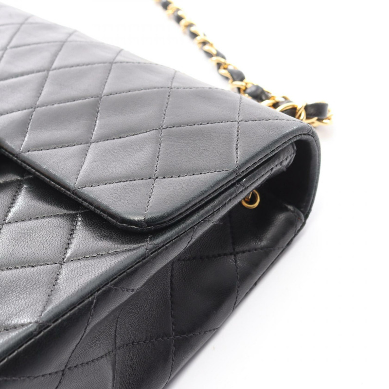 香奈兒 (CHANEL) 迷你絎縫 20 斜背鏈條包,羊皮材質,黑色,金色五金,二手 CC-9