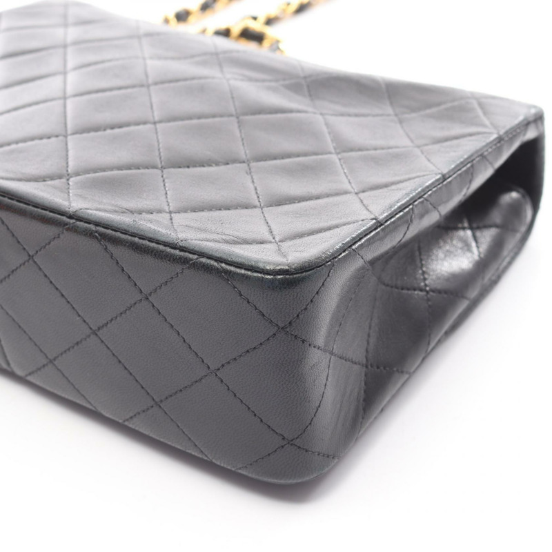 香奈兒 (CHANEL) 迷你絎縫 20 斜背鏈條包,羊皮材質,黑色,金色五金,二手 CC-11