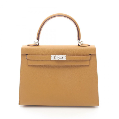 愛馬仕 Birkin 25 手袋 B Epsom 皮革棕色芝麻色 SHW 二手女士